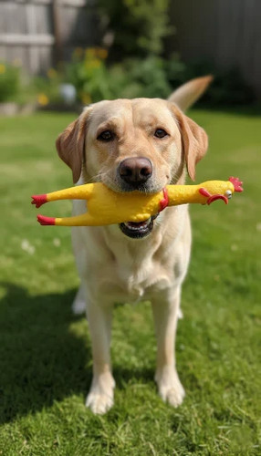 Dog squeaky chicken toy 25cm - dog,