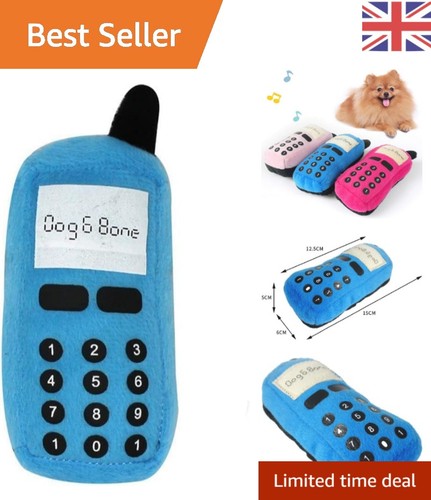 Squeaky blue plush cellphone - blue,